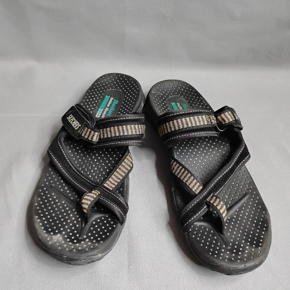 Skechers Outdoor Lifestyle Womens Black Strappy Slide Sandals Size 9